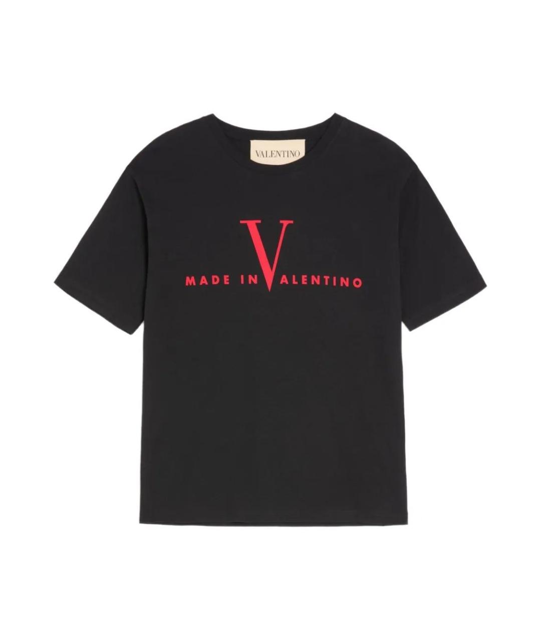 VALENTINO Черная хлопковая футболка, фото 1