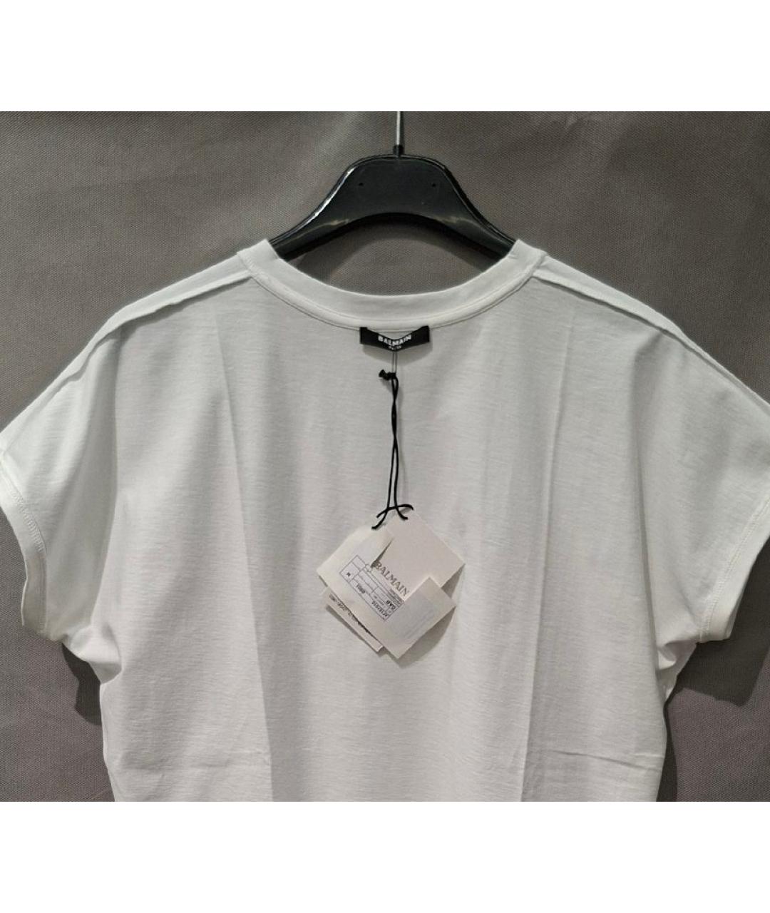 BALMAIN Белая хлопковая футболка, фото 3