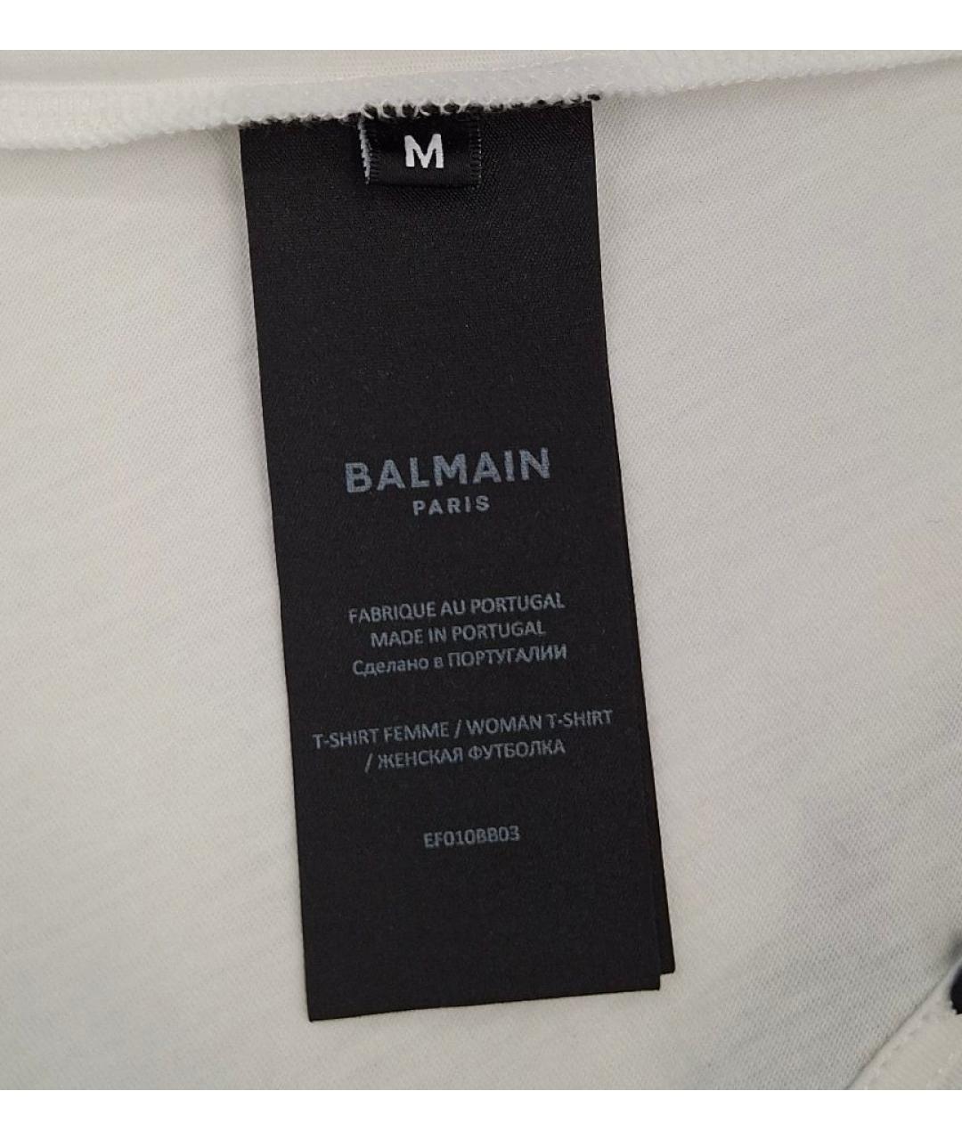 BALMAIN Белая хлопковая футболка, фото 5