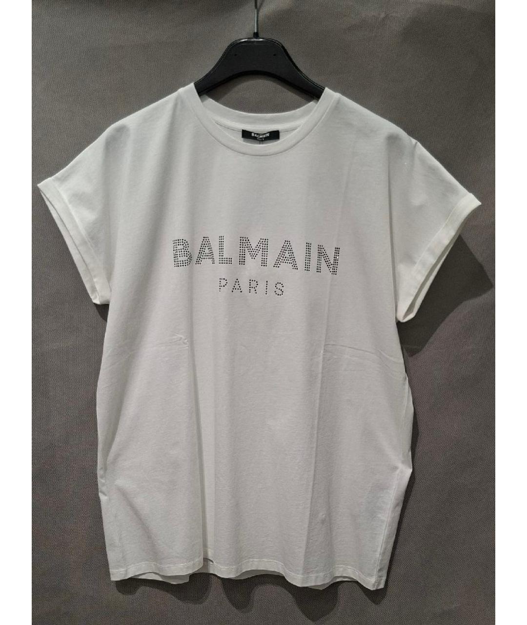 BALMAIN Белая хлопковая футболка, фото 7