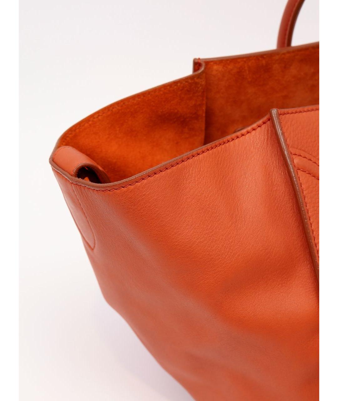 CELINE Оранжевая кожаная сумка тоут, фото 6