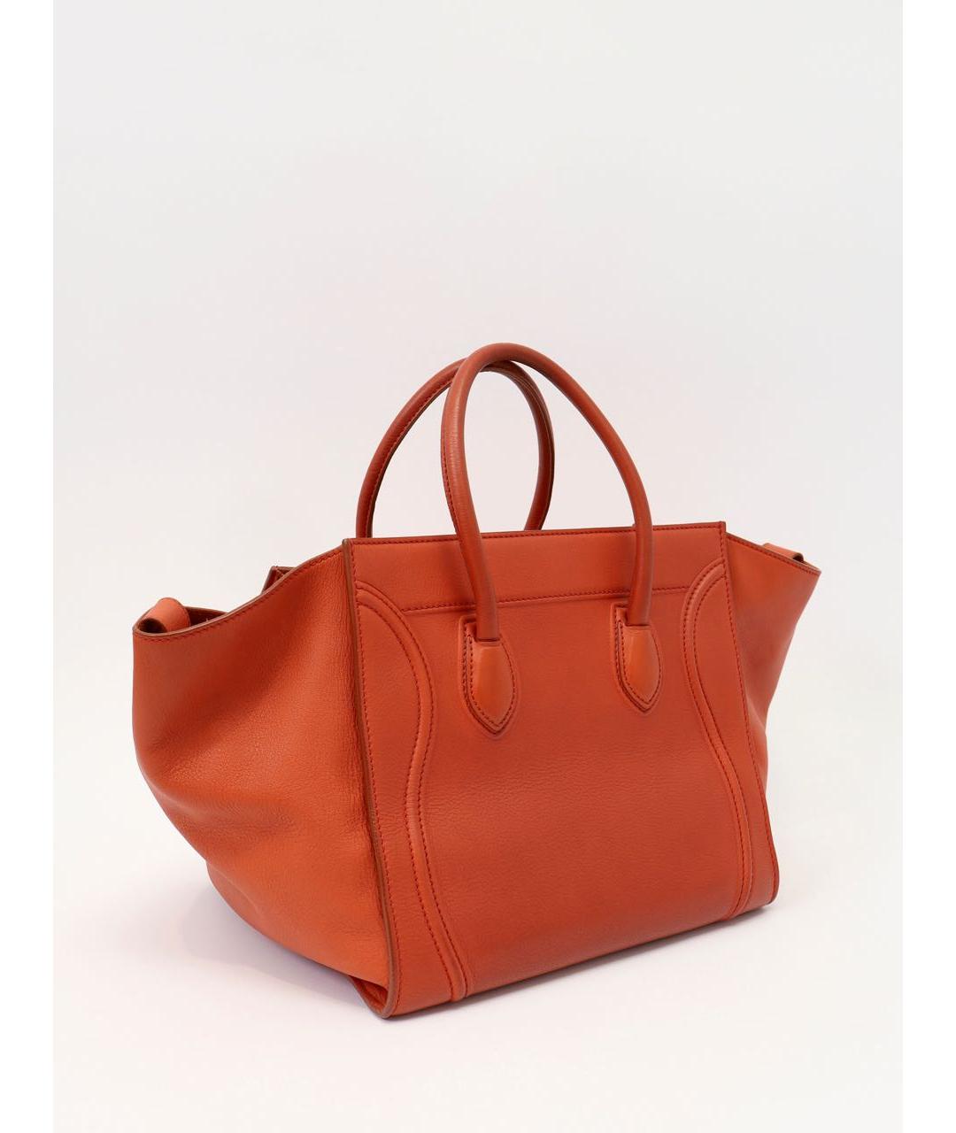CELINE Оранжевая кожаная сумка тоут, фото 3