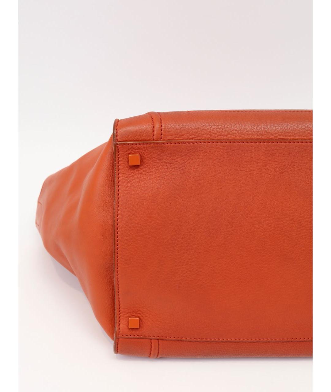 CELINE Оранжевая кожаная сумка тоут, фото 7