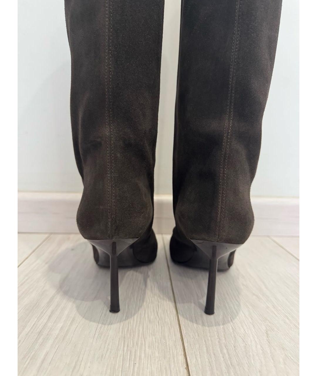 LE SILLA Коричневые замшевые сапоги, фото 4