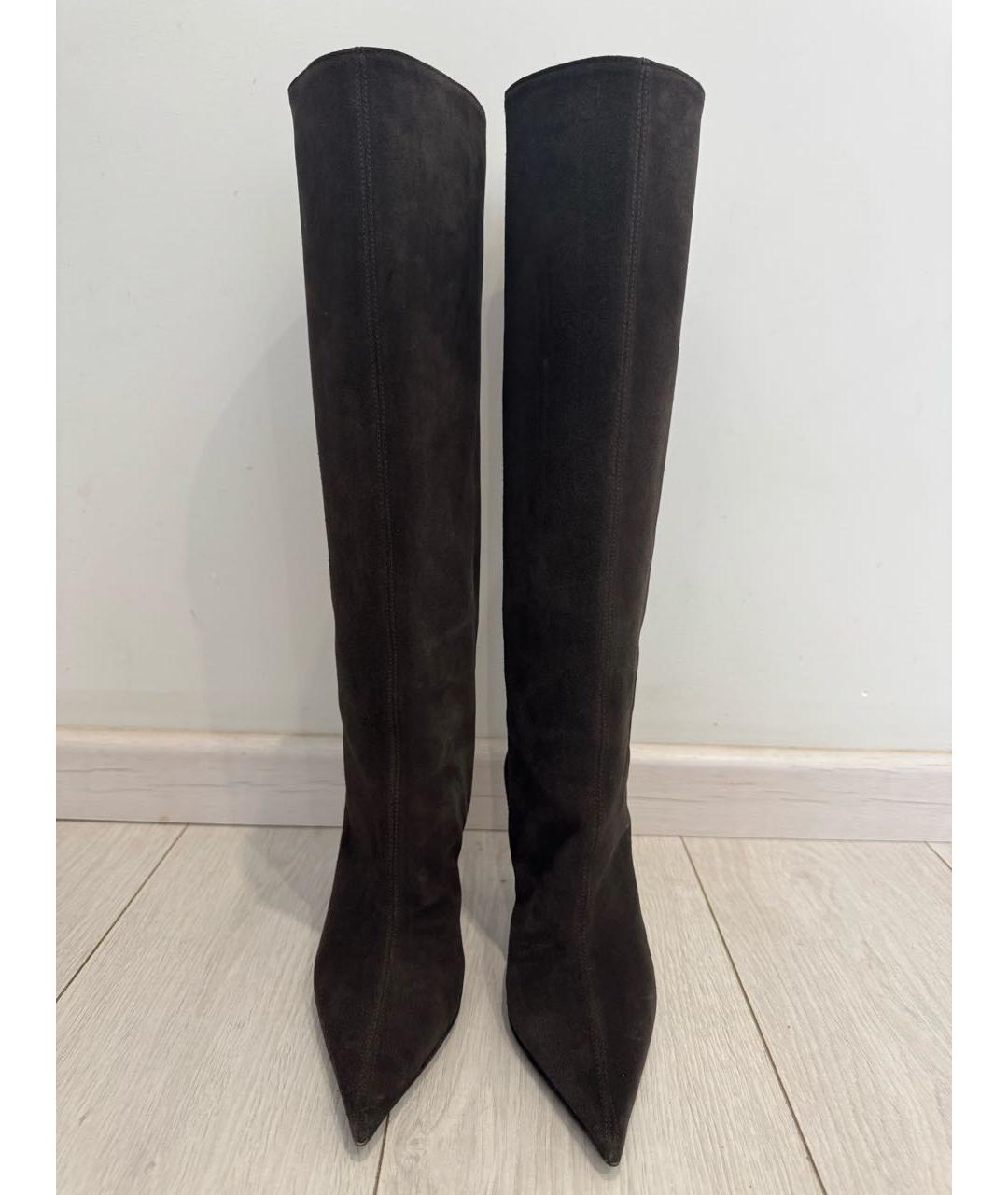 LE SILLA Коричневые замшевые сапоги, фото 2