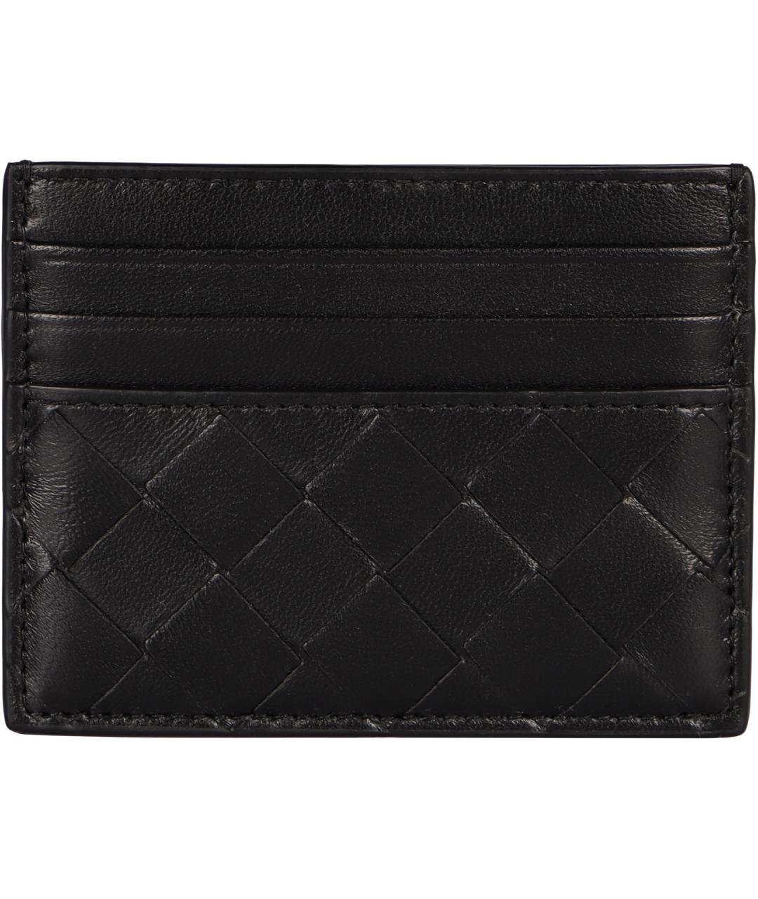 BOTTEGA VENETA Черный кожаный кардхолдер, фото 2