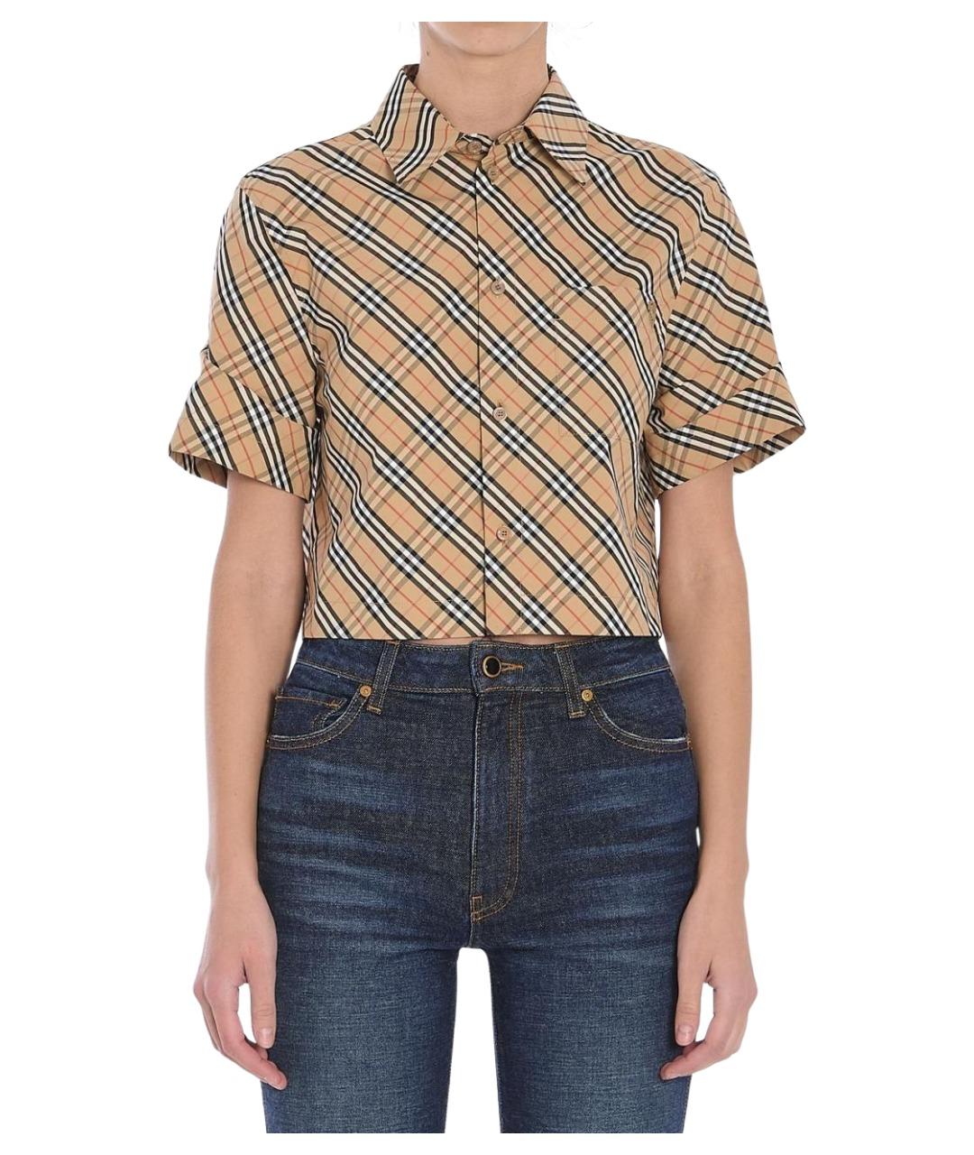 BURBERRY Бежевая хлопковая рубашка, фото 1