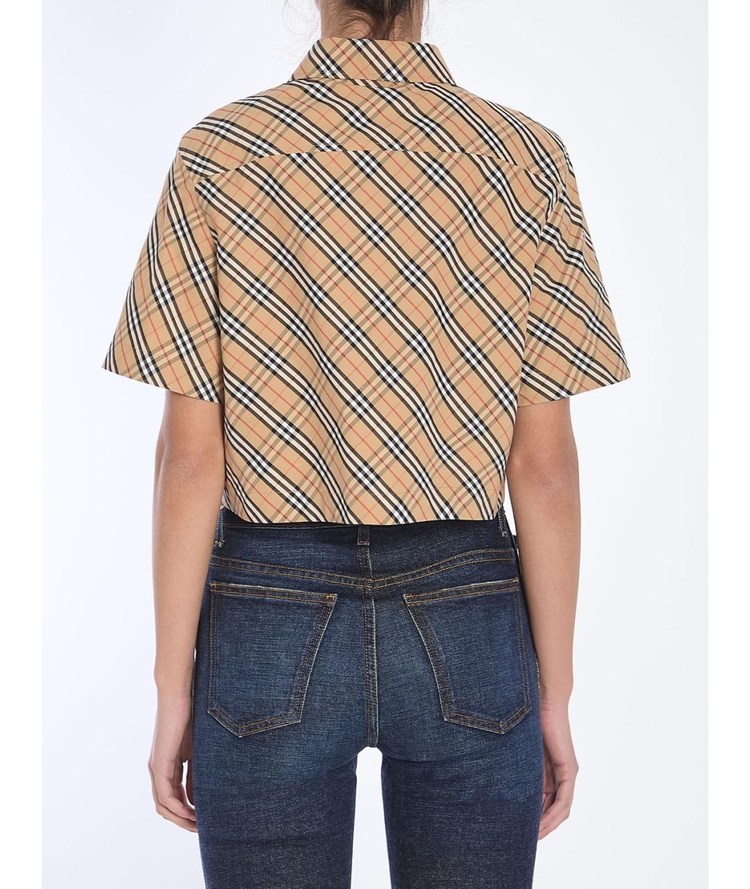 BURBERRY Бежевая хлопковая рубашка, фото 4