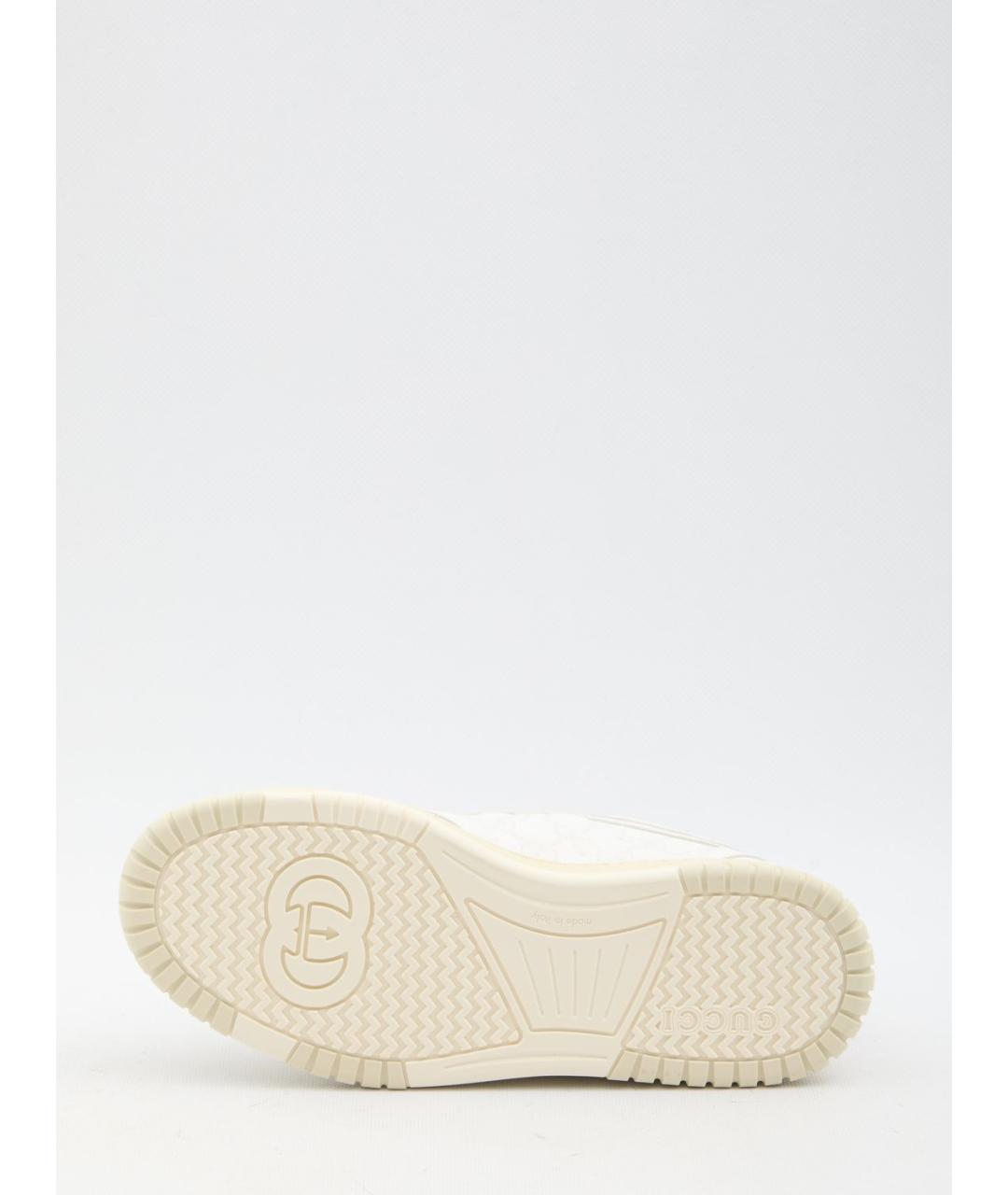GUCCI Белые кожаные кеды, фото 4