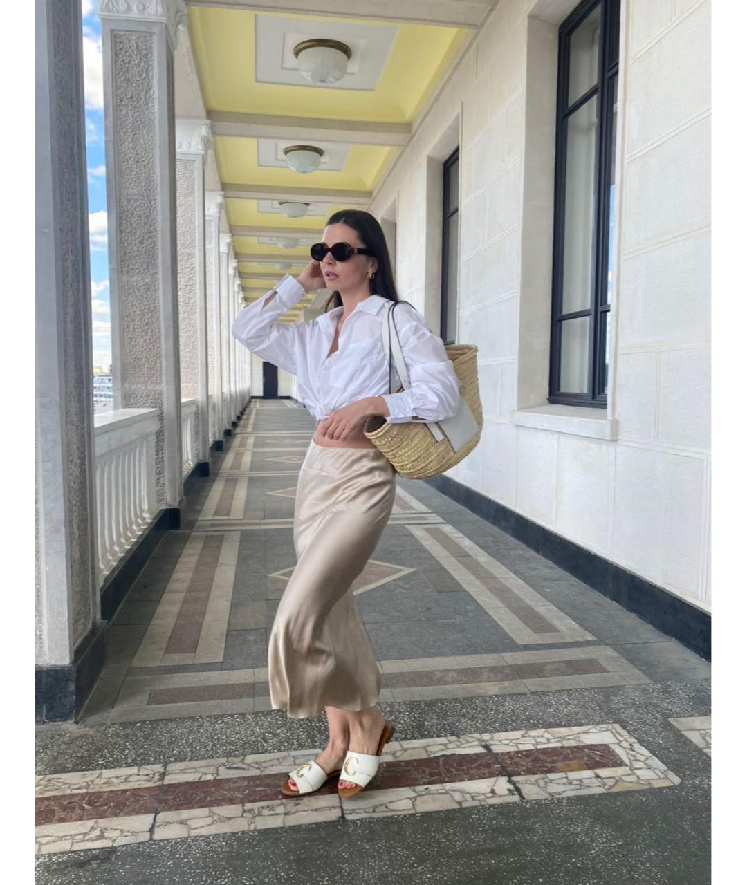 CHLOE Белые кожаные шлепанцы, фото 6