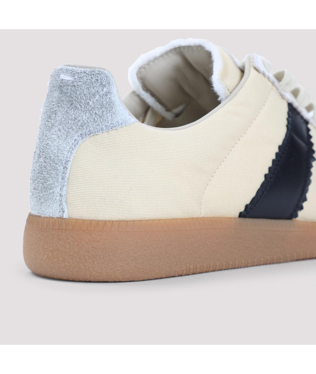 MAISON MARGIELA Желтые текстильные низкие кроссовки / кеды, фото 5
