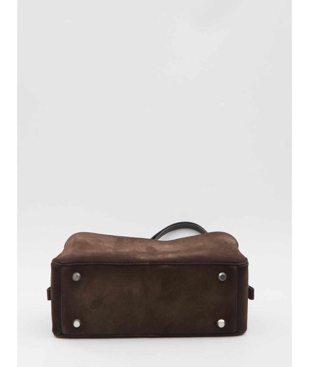 BALENCIAGA Коричневая замшевая сумка тоут, фото 3