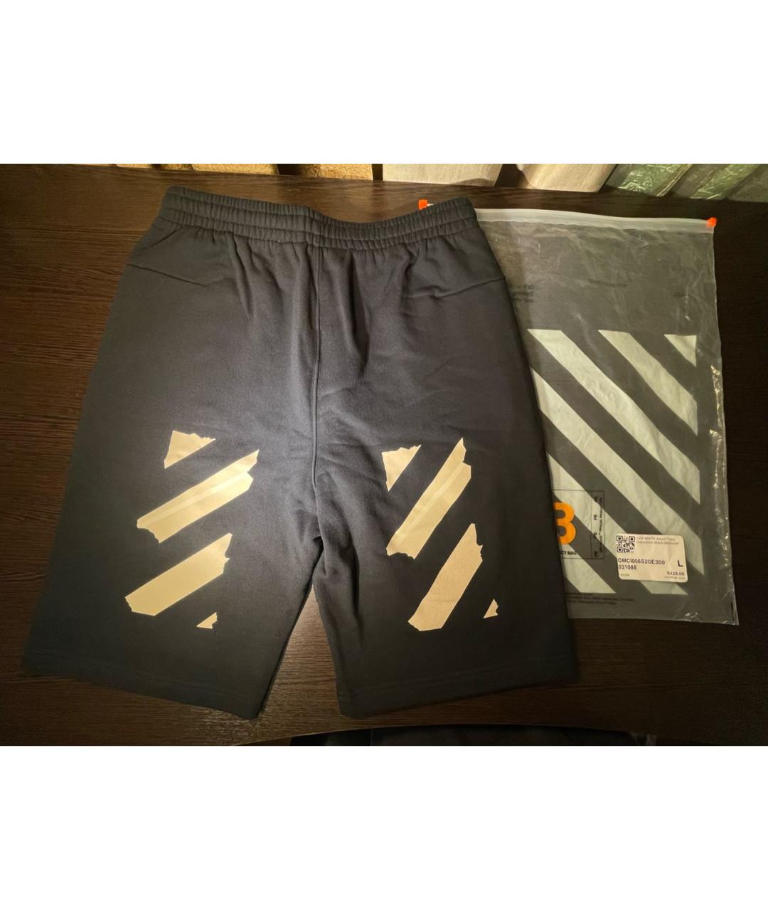 OFF-WHITE Черные хлопковые шорты, фото 2