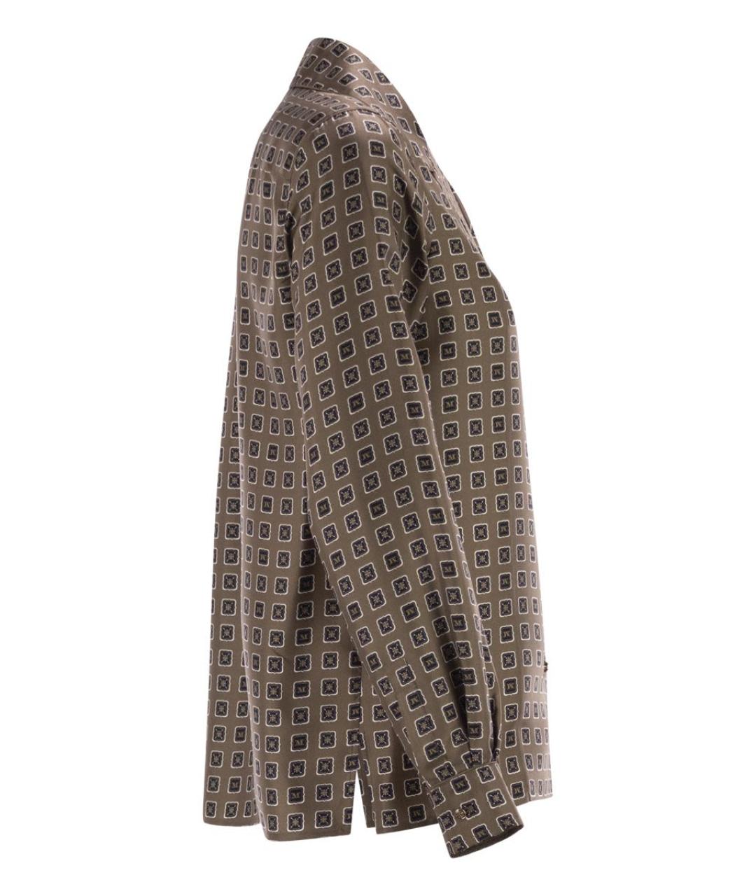 MAX MARA Коричневая шелковая рубашка, фото 3