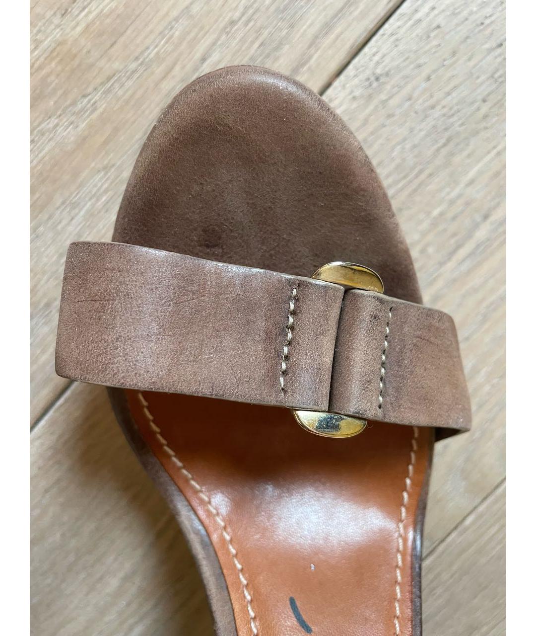 LANVIN Коричневые кожаные босоножки, фото 5