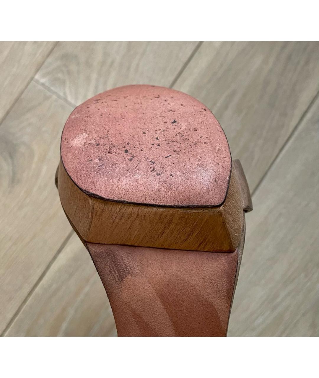 LANVIN Коричневые кожаные босоножки, фото 8