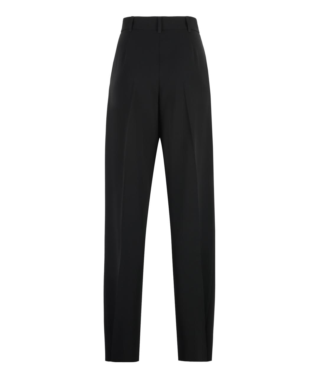 MAX MARA STUDIO Черные полиэстеровые прямые брюки, фото 2