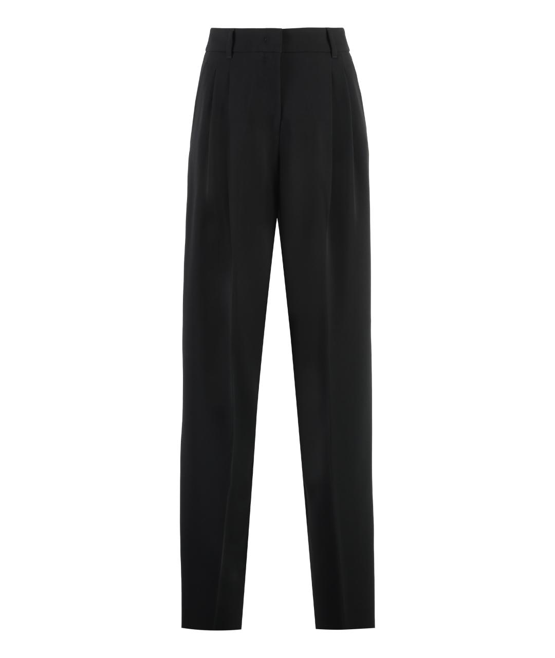 MAX MARA STUDIO Черные полиэстеровые прямые брюки, фото 1
