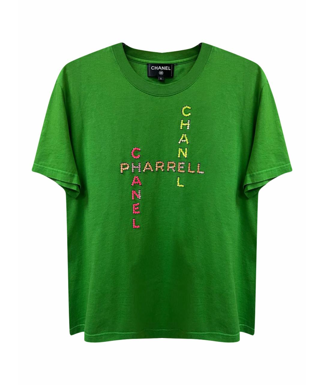 CHANEL Зеленая хлопковая футболка, фото 1