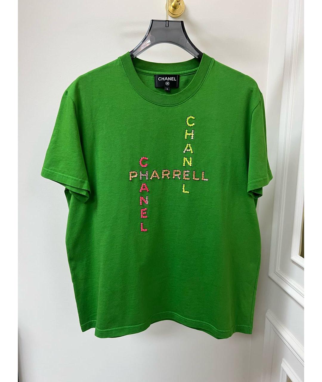 CHANEL Зеленая хлопковая футболка, фото 9