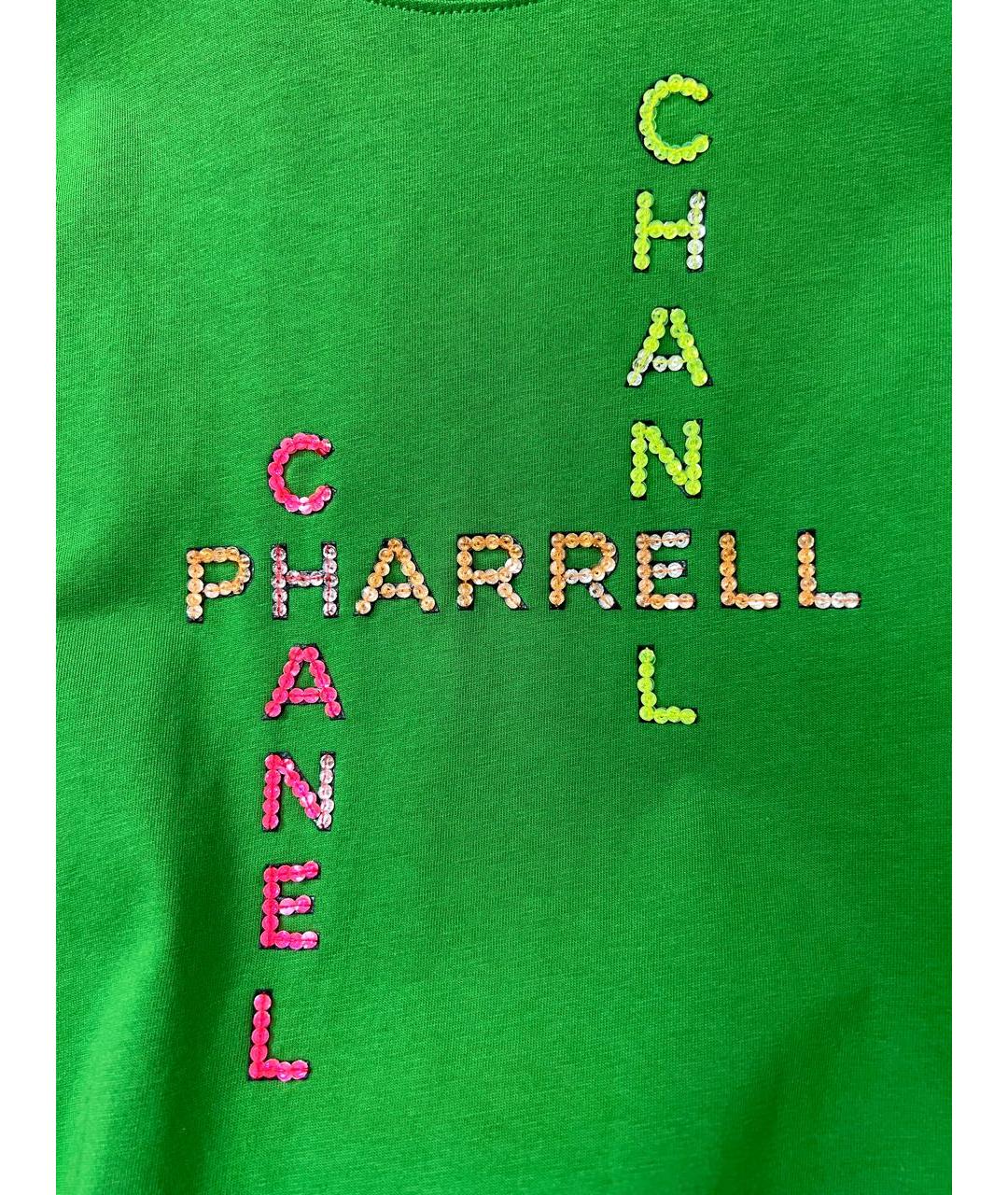 CHANEL Зеленая хлопковая футболка, фото 6
