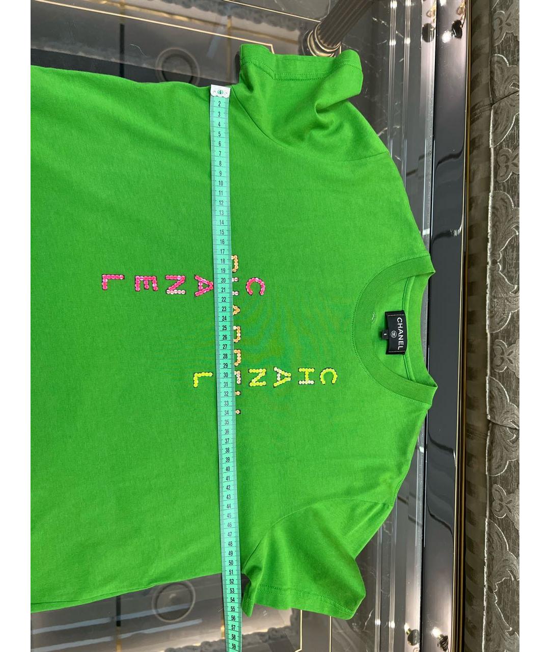 CHANEL Зеленая хлопковая футболка, фото 8