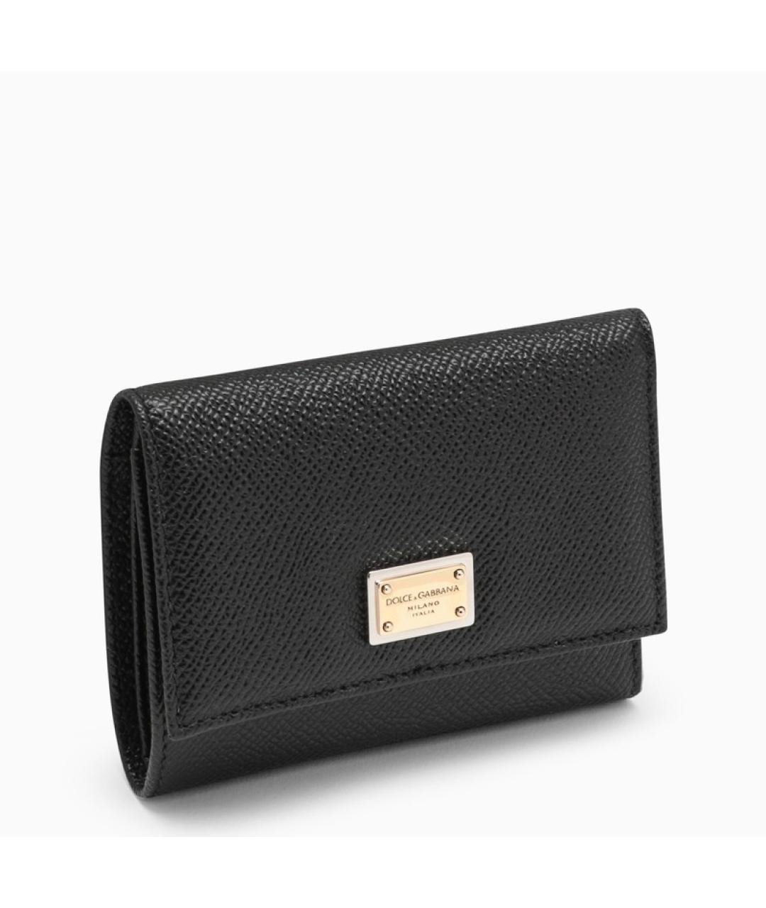 DOLCE&GABBANA Черный кожаный кошелек, фото 1