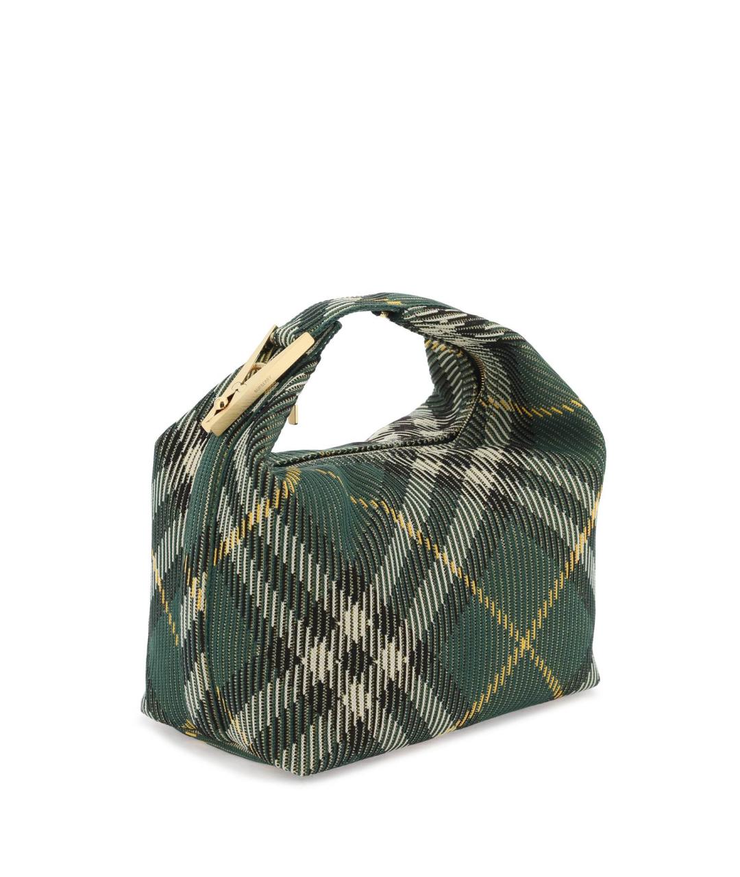 BURBERRY Зеленая тканевая сумка с короткими ручками, фото 4