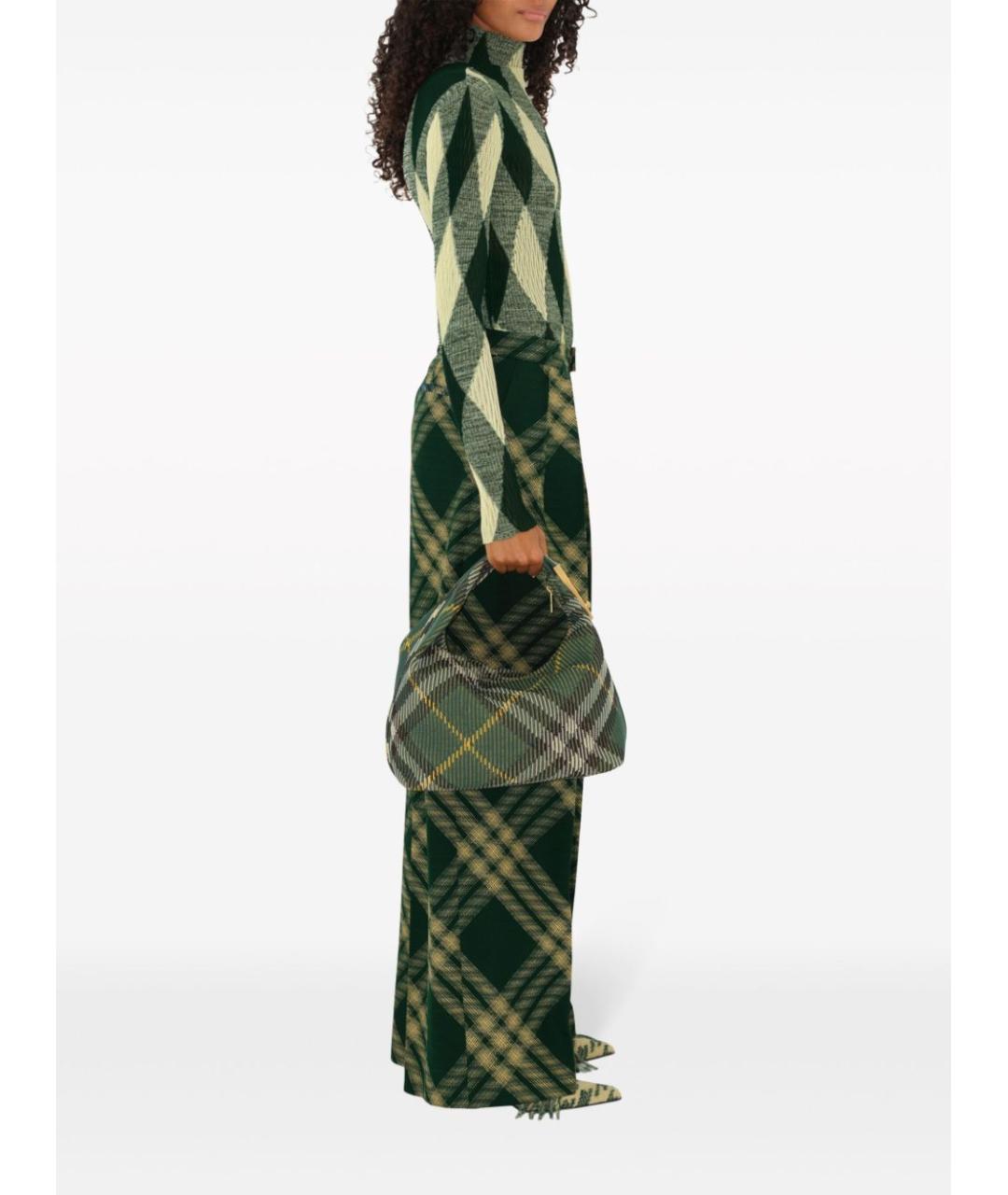 BURBERRY Зеленая тканевая сумка с короткими ручками, фото 5