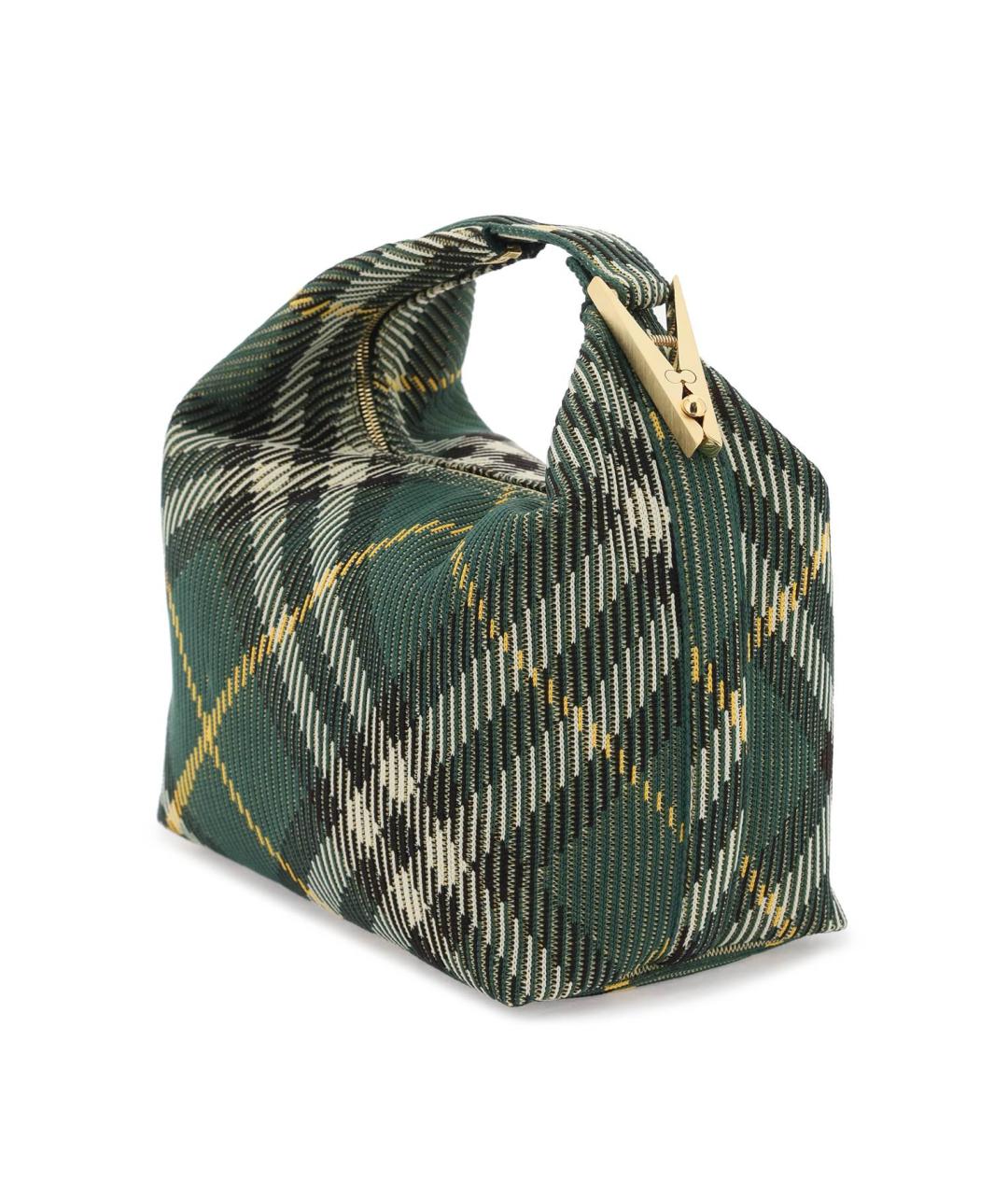 BURBERRY Зеленая тканевая сумка с короткими ручками, фото 3