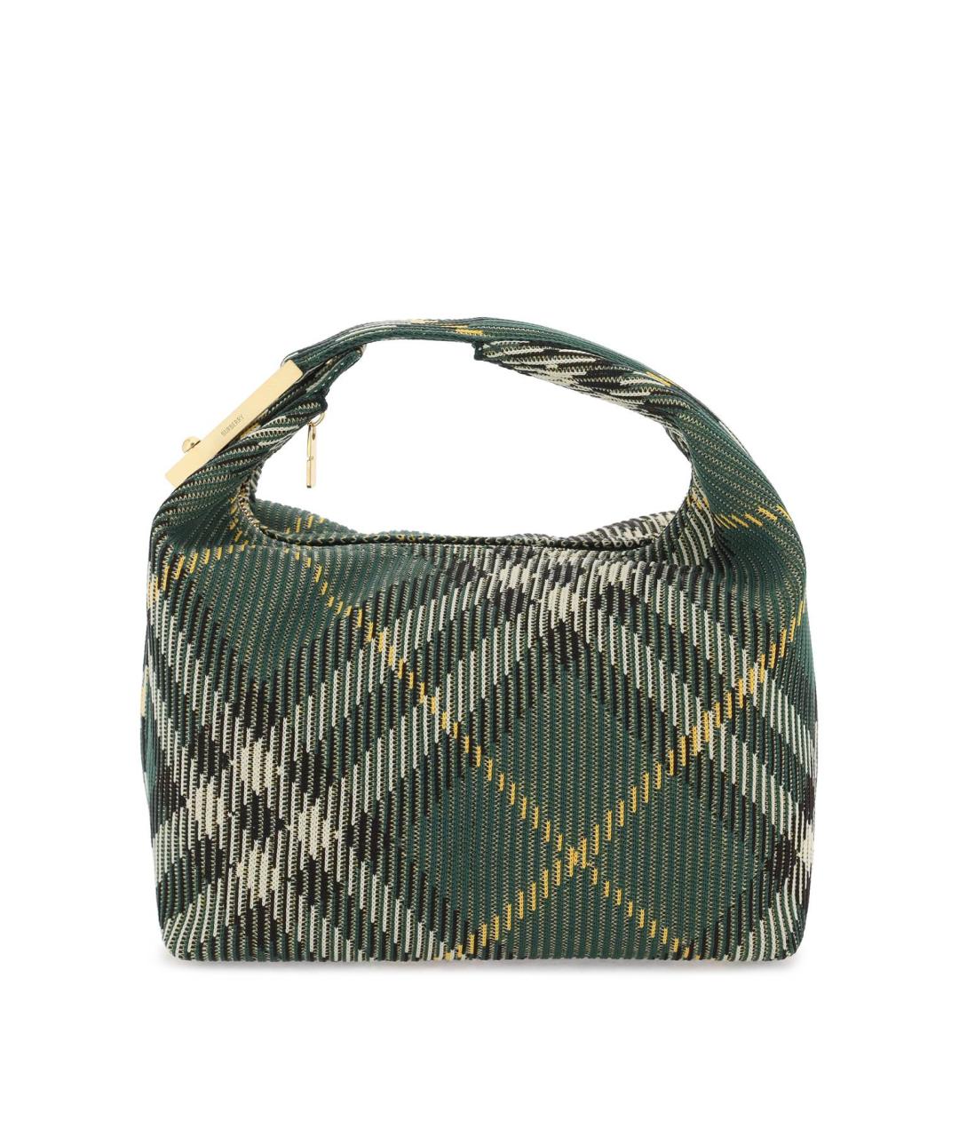 BURBERRY Зеленая тканевая сумка с короткими ручками, фото 2