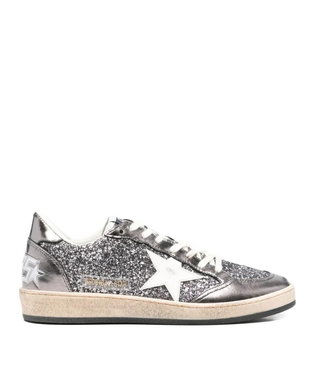 GOLDEN GOOSE DELUXE BRAND Серебряные кожаные кроссовки, фото 1