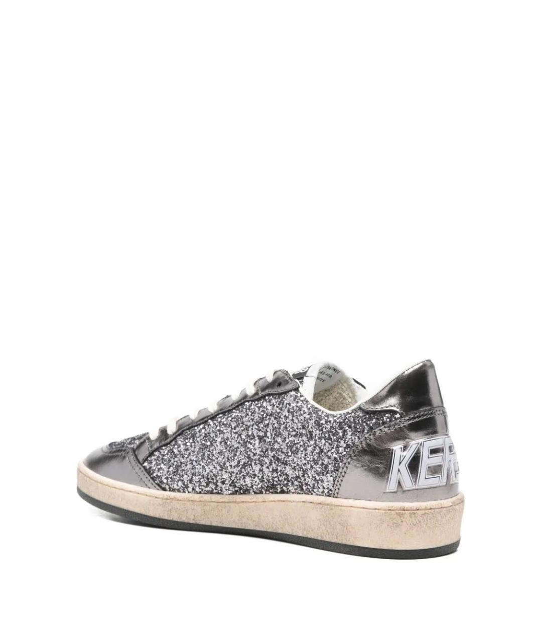 GOLDEN GOOSE DELUXE BRAND Серебряные кожаные кроссовки, фото 3