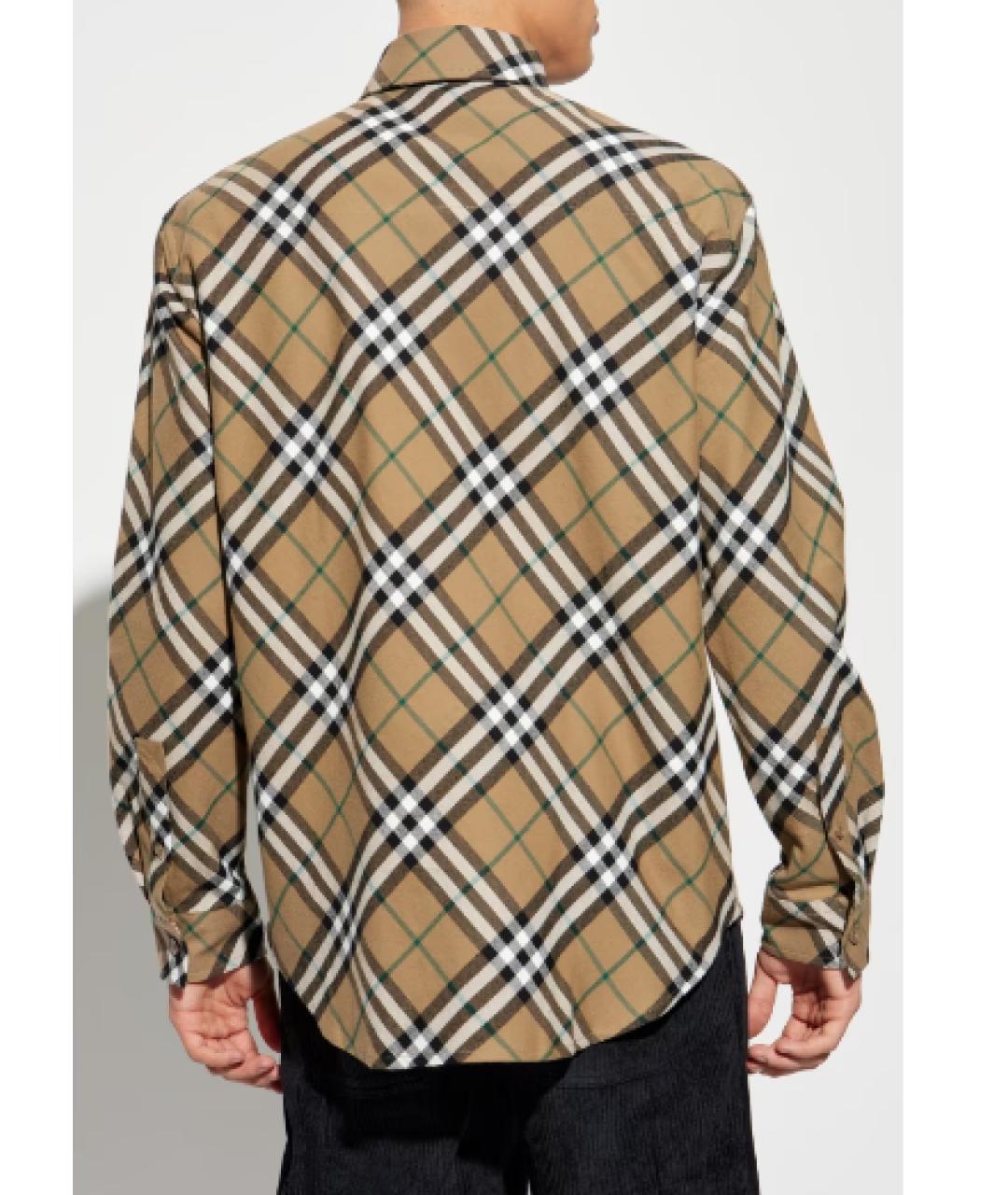 BURBERRY Бежевая хлопковая кэжуал рубашка, фото 5