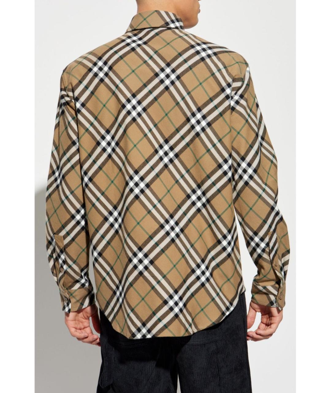 BURBERRY Бежевая хлопковая кэжуал рубашка, фото 4