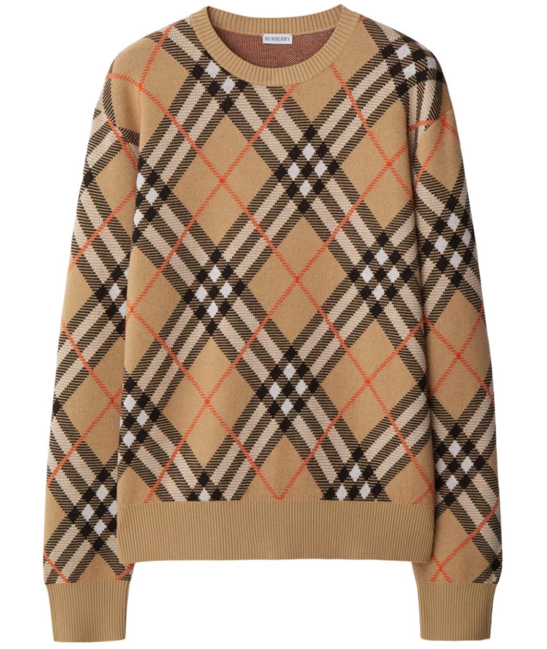 BURBERRY Бежевый шерстяной джемпер / свитер, фото 1