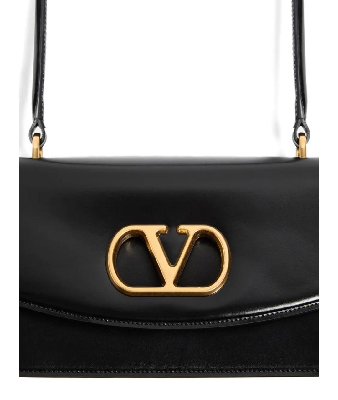 VALENTINO Черная кожаная сумка через плечо, фото 5