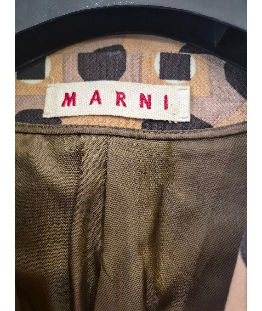 MARNI Бежевый шерстяной жакет/пиджак, фото 5