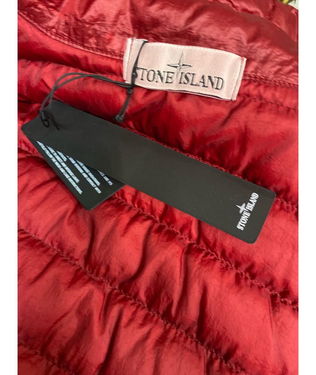 STONE ISLAND Красный полиамидовый пуховик, фото 3