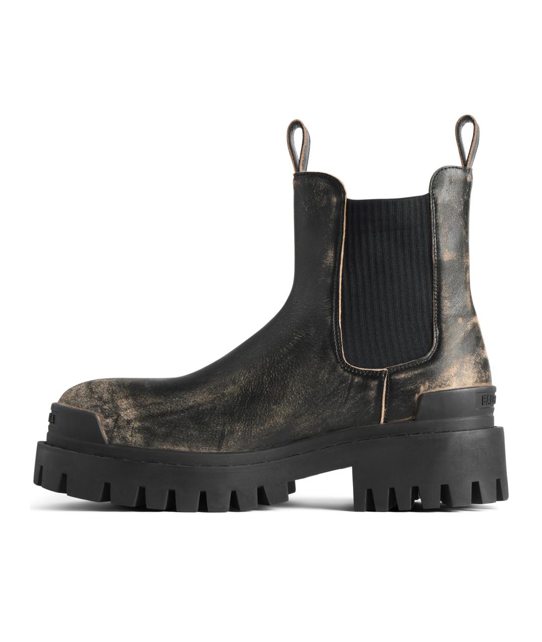 BALENCIAGA Черные кожаные высокие ботинки, фото 4
