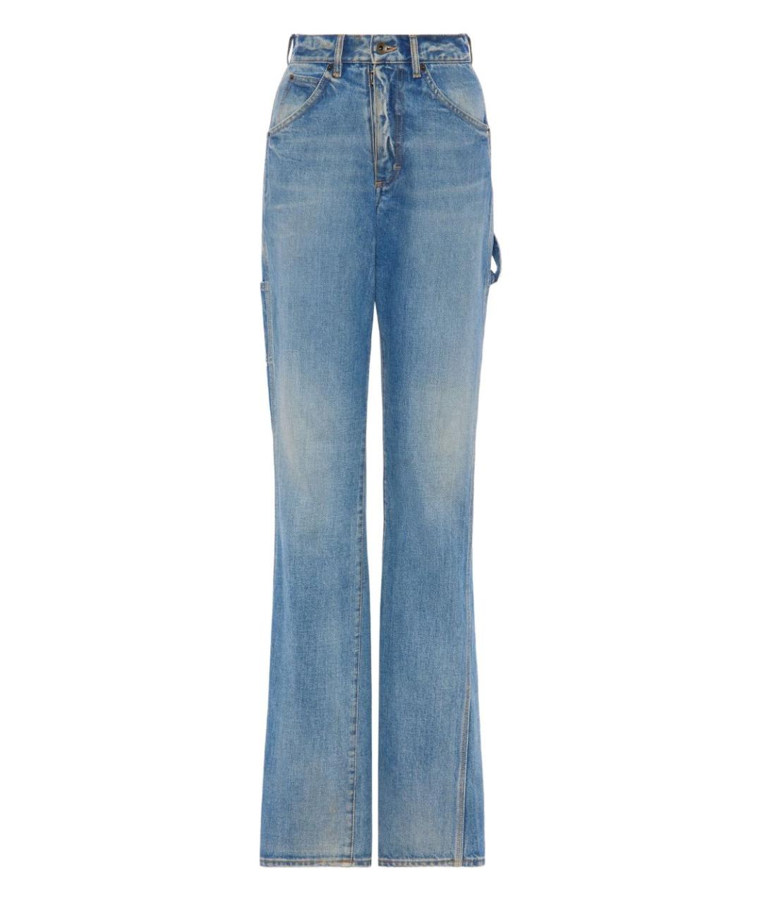 MAISON MARGIELA Голубые хлопковые прямые джинсы, фото 1