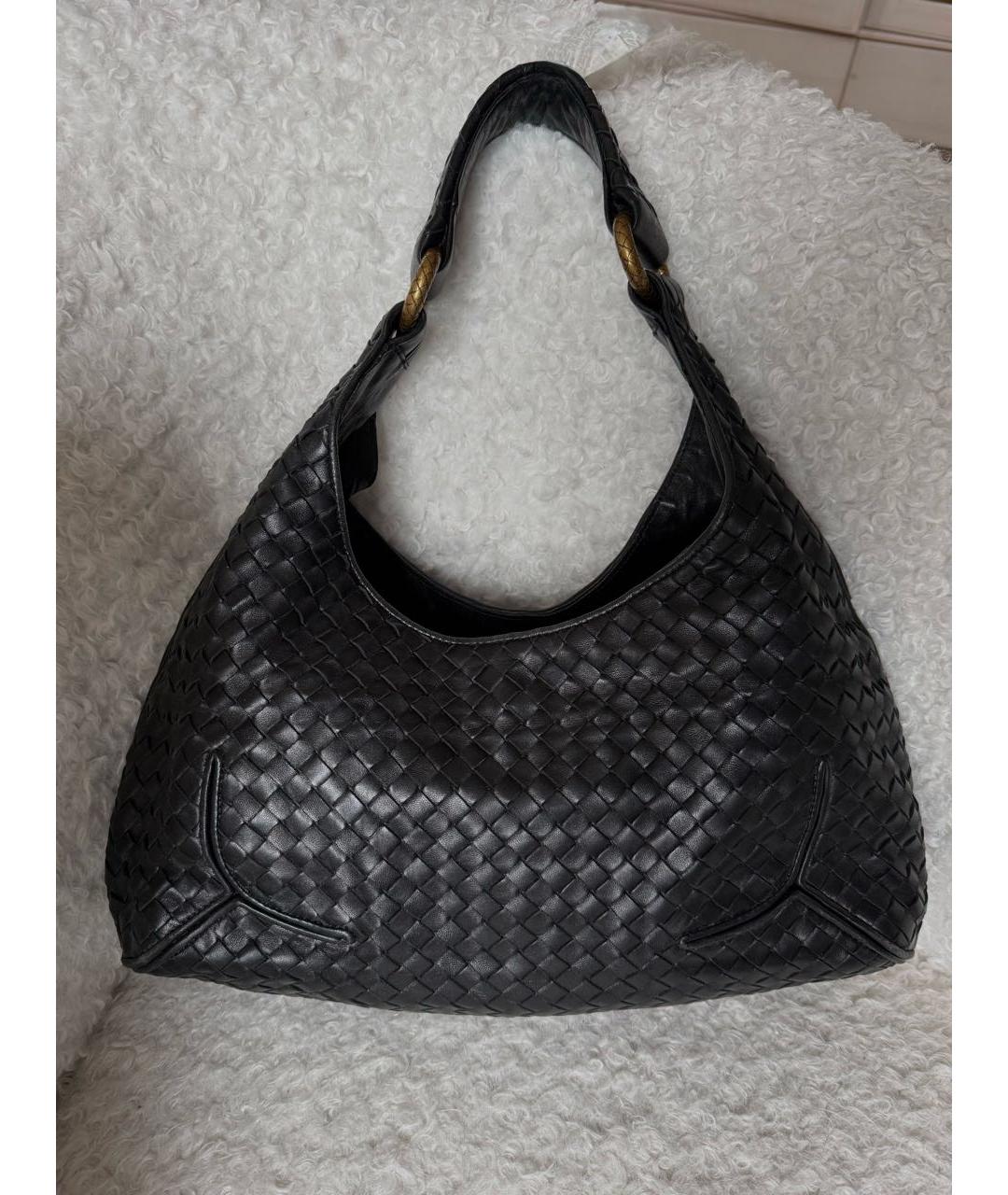 BOTTEGA VENETA Черная кожаная сумка с короткими ручками, фото 2