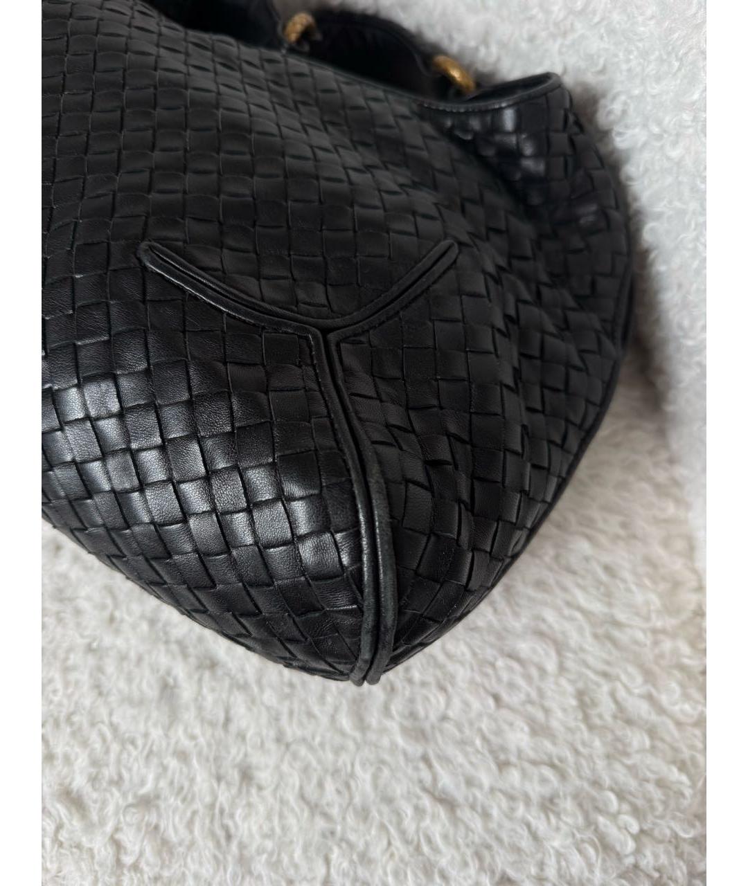 BOTTEGA VENETA Черная кожаная сумка с короткими ручками, фото 8