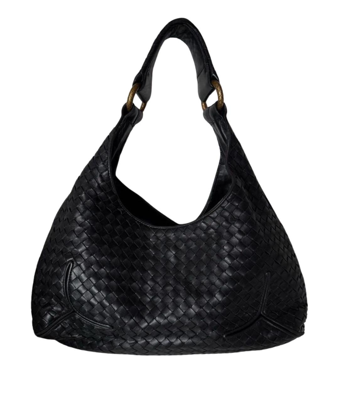 BOTTEGA VENETA Черная кожаная сумка с короткими ручками, фото 1