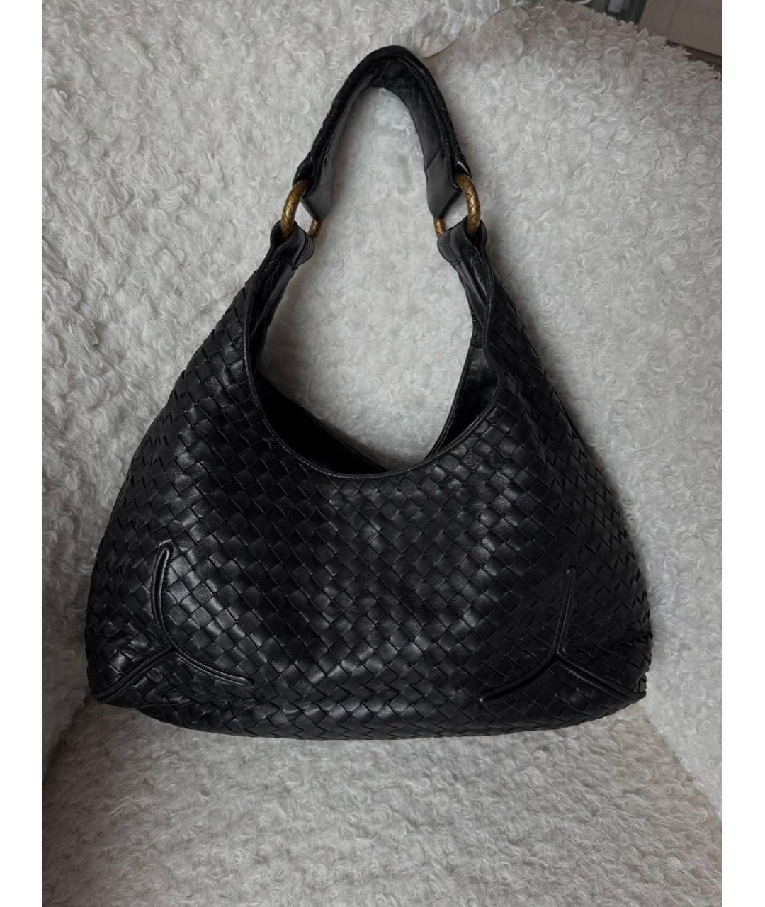 BOTTEGA VENETA Черная кожаная сумка с короткими ручками, фото 9