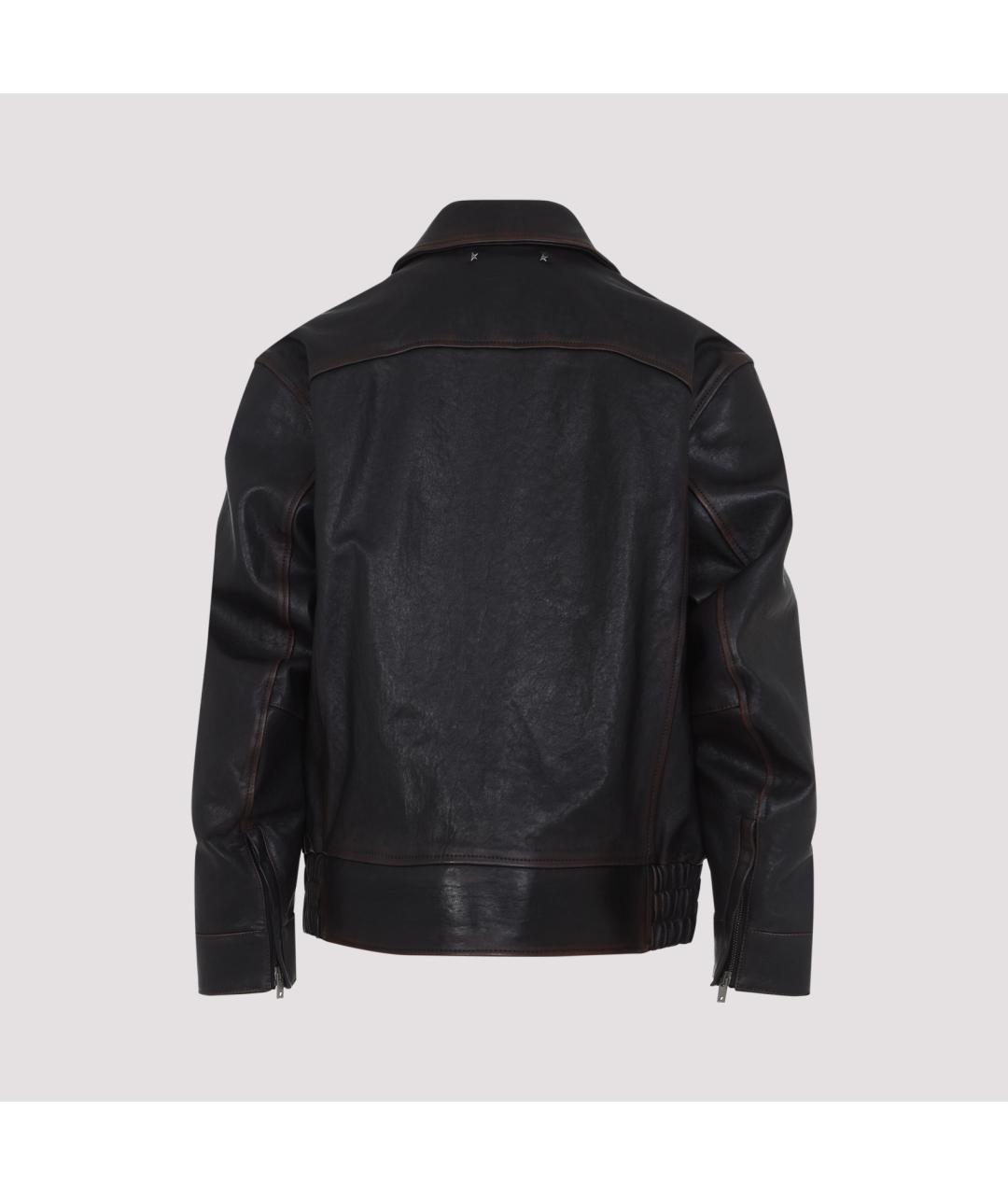 GOLDEN GOOSE DELUXE BRAND Черная кожаная куртка, фото 2