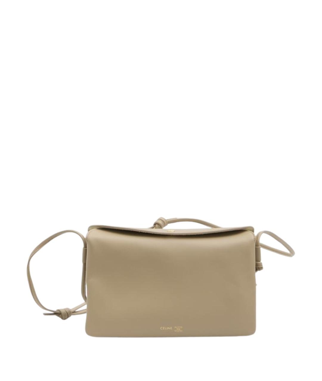 CELINE Бежевая кожаная сумка через плечо, фото 1