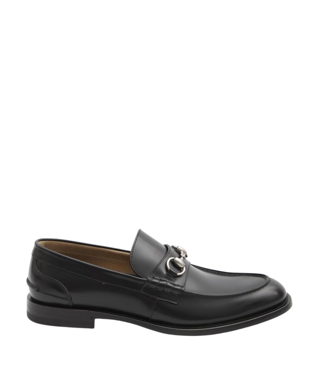 GUCCI Черные кожаные лоферы, фото 1