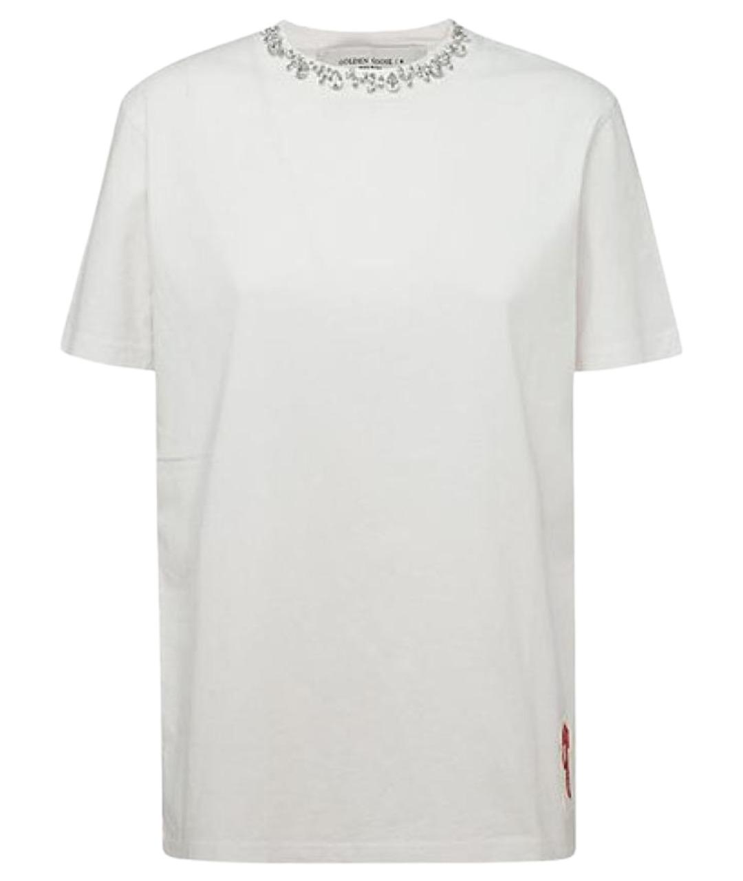 GOLDEN GOOSE DELUXE BRAND Белая хлопковая футболка, фото 1