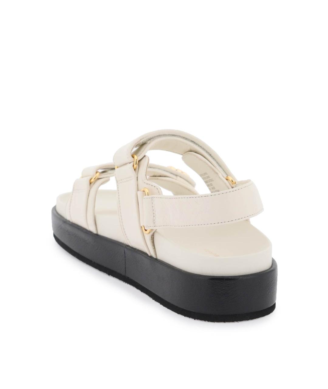 TORY BURCH Белые кожаные сандалии, фото 3